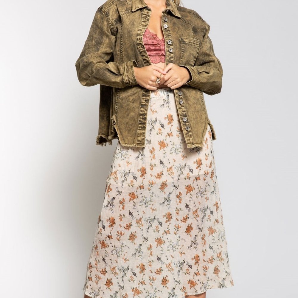 Floral Ankle Length Skirt